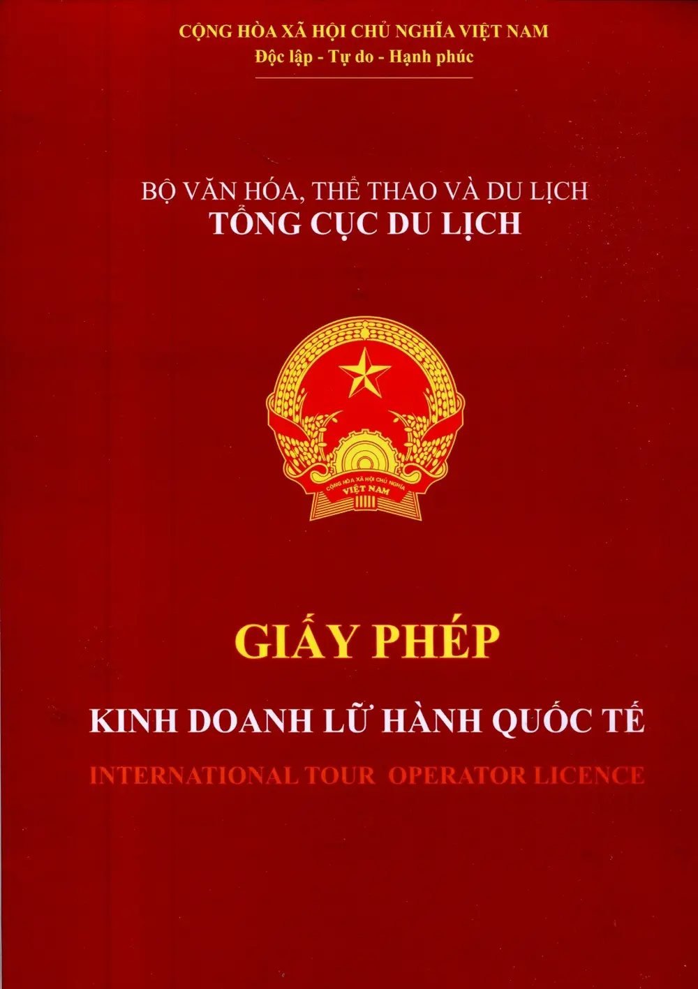 Portada de la Licencia de Operador Turístico Internacional