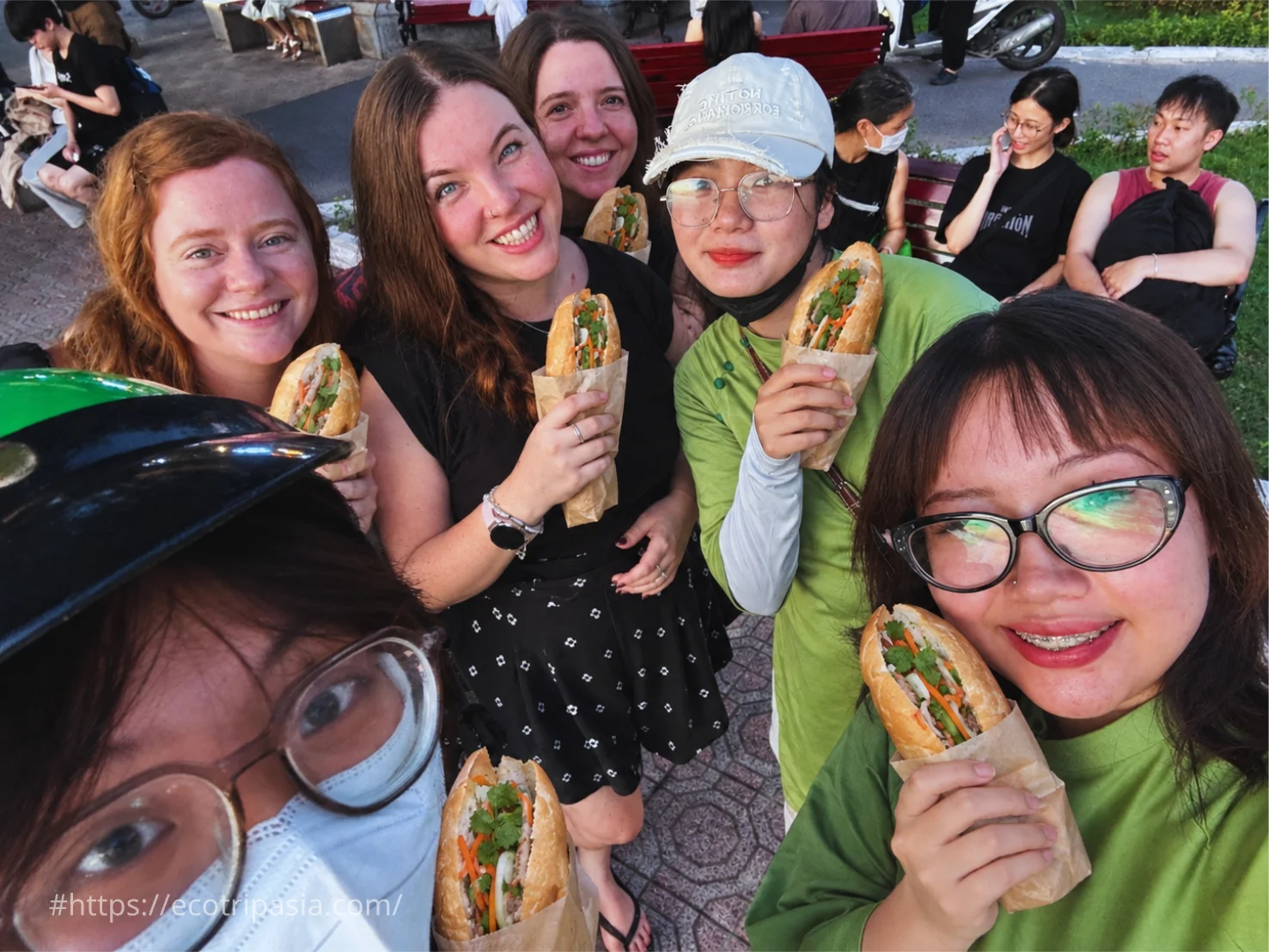 Vietnamese BáNh Mì Sandwich Close Up — hanoi street food tour with female riders by Eco Trip Asia