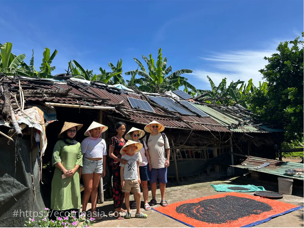 Electric Scooters Riding Along Countryside Paths — hanoi female riders tour by Eco Trip Asia