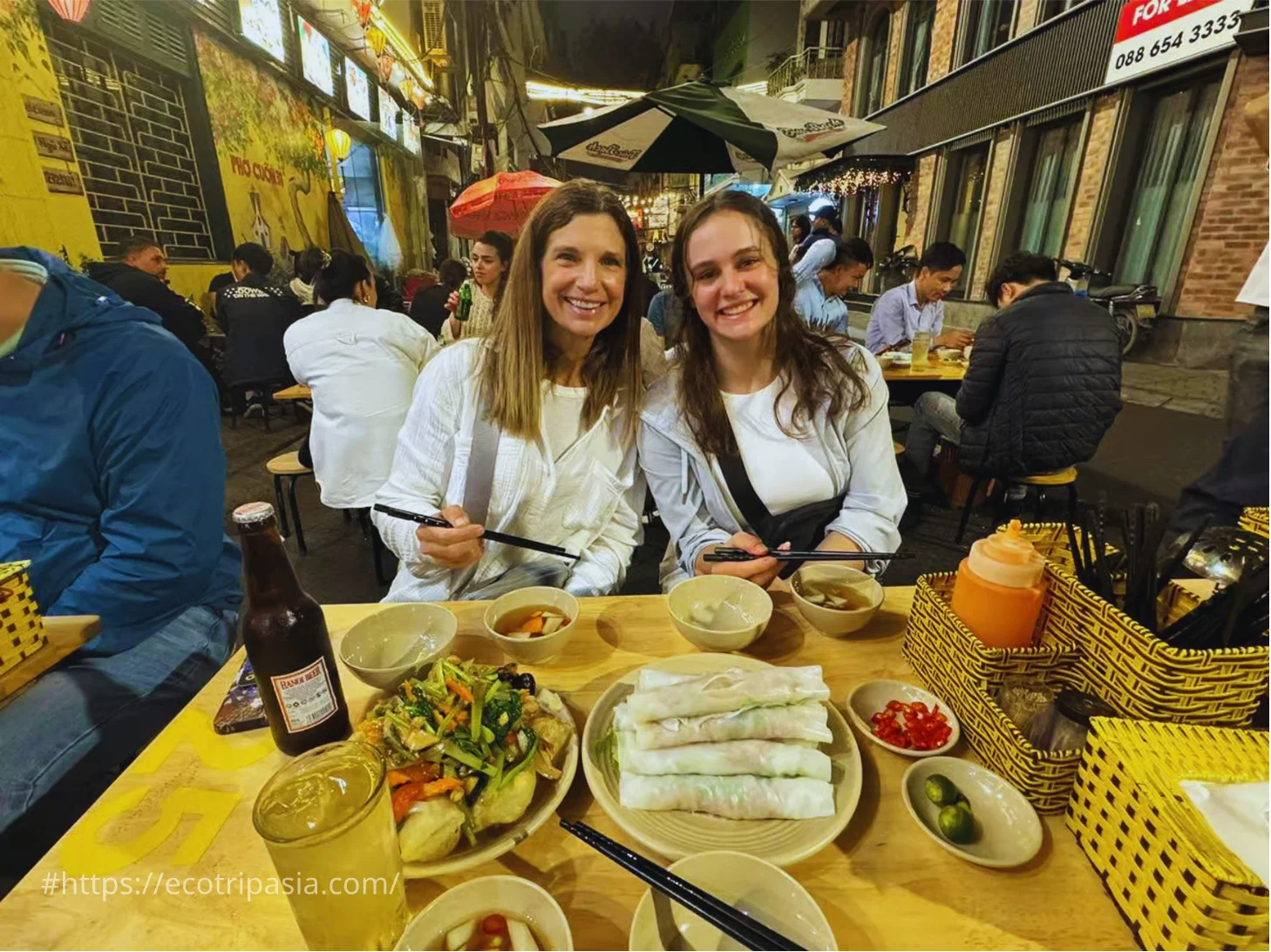 BáNh CuốN Served With Herbs And Dipping Sauce — hanoi street food tour with female riders by Eco Trip Asia
