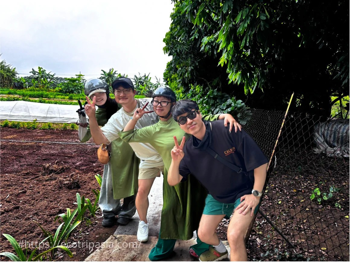 Banana Farms And Vegetable Gardens — hanoi city tour with female riders by Eco Trip Asia