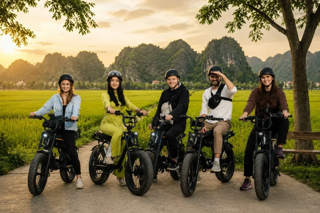 Hanoi Electric Bike Rural Rice Paddy Trails