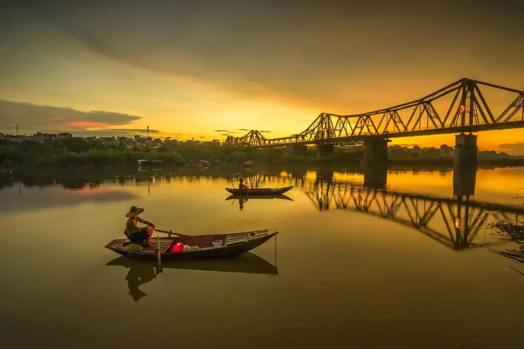 Hanoi Long Bien Bridge Red River Panoramic Viewpoint