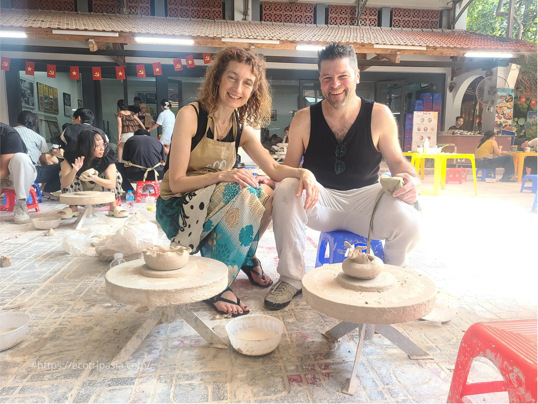Hanoi Motorbike With Female Riders Tour To Bat Trang Pottery Village 06 — female riders bat trang tour by Eco Trip Asia