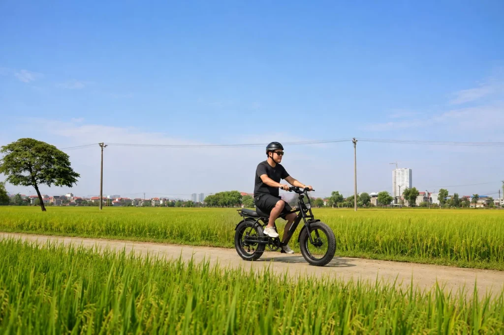 Hanoi Self Ride Ebike Red River Delta Farmland