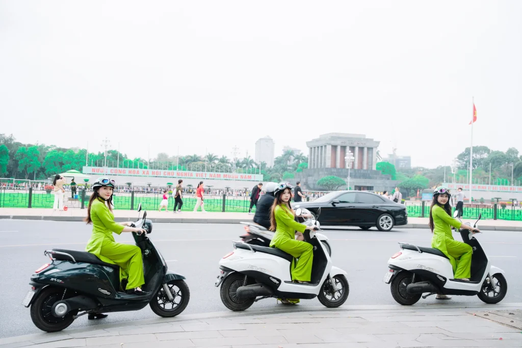 Hanoi Street Life Landmarks Culture Female Scooter Experience