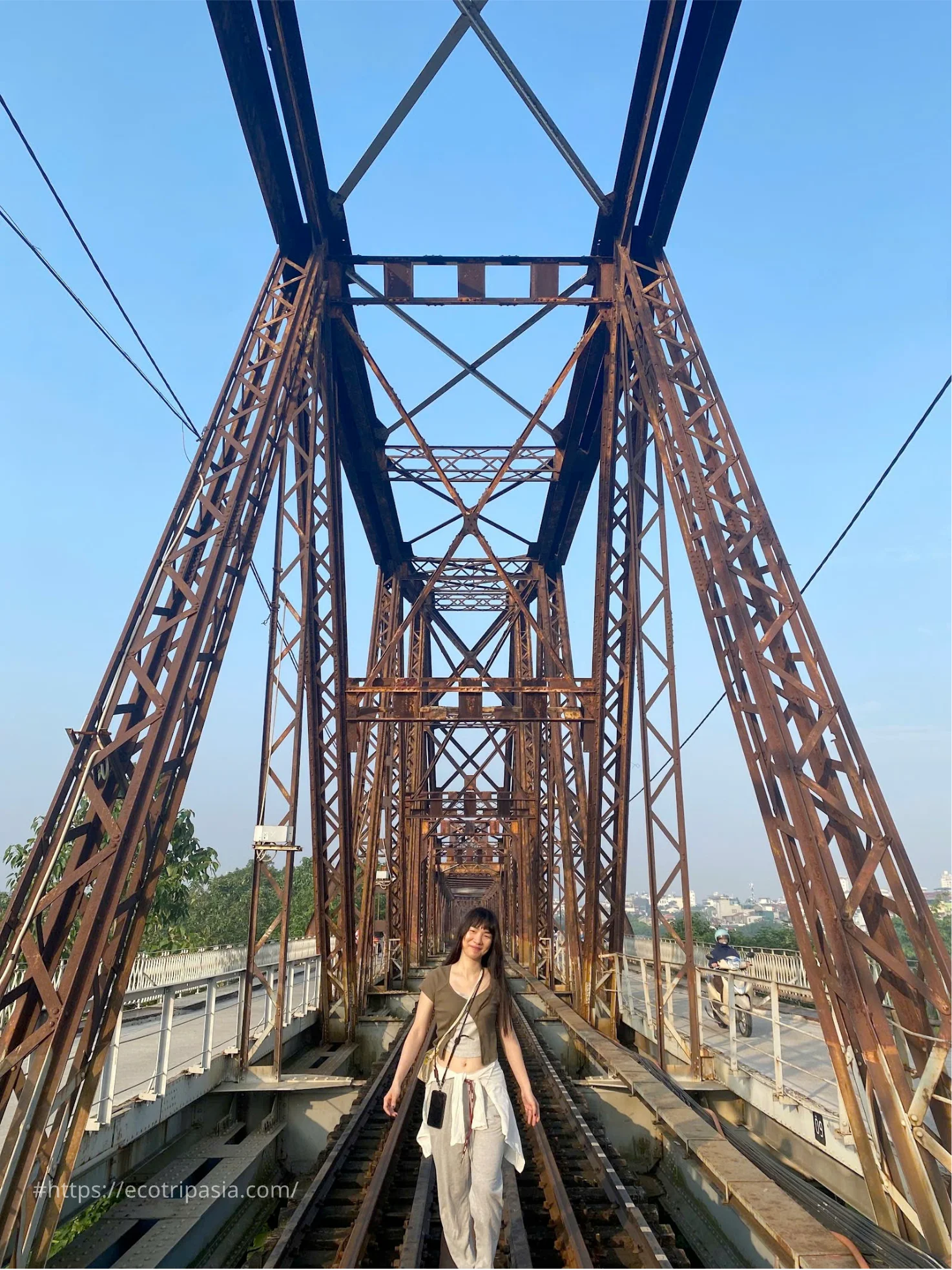 Long Bien Bridge — hanoi female riders tour by Eco Trip Asia