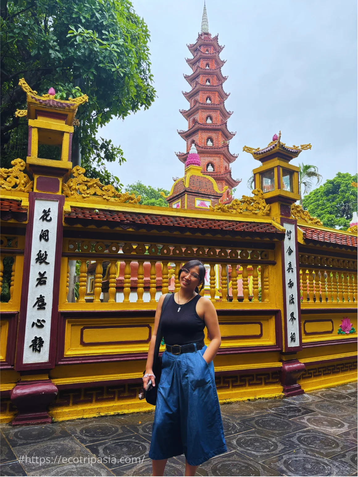 Tran Quoc Pagoda And Its Iconic Tower — hanoi city tour with female riders by Eco Trip Asia