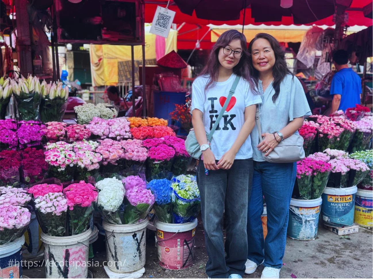 Visit A Flower Market — hanoi city tour with female riders by Eco Trip Asia